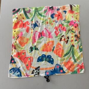 Lush 100% organic Cotton handkerchief, head wrap bright butterfly print one size